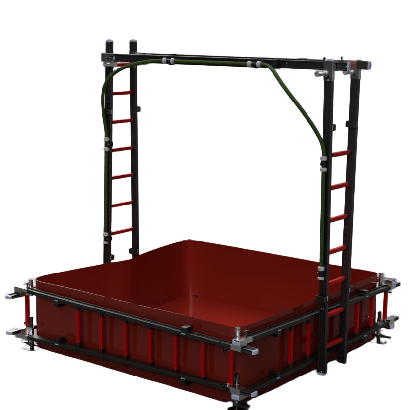 Kamel - mobiles Desinfektionstor aus Steckleitern