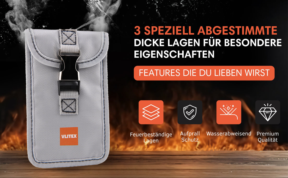 Vlitex S Brandbegrenzungstasche, Anwendungs-Banner für E-Werkzeug-Sicherung