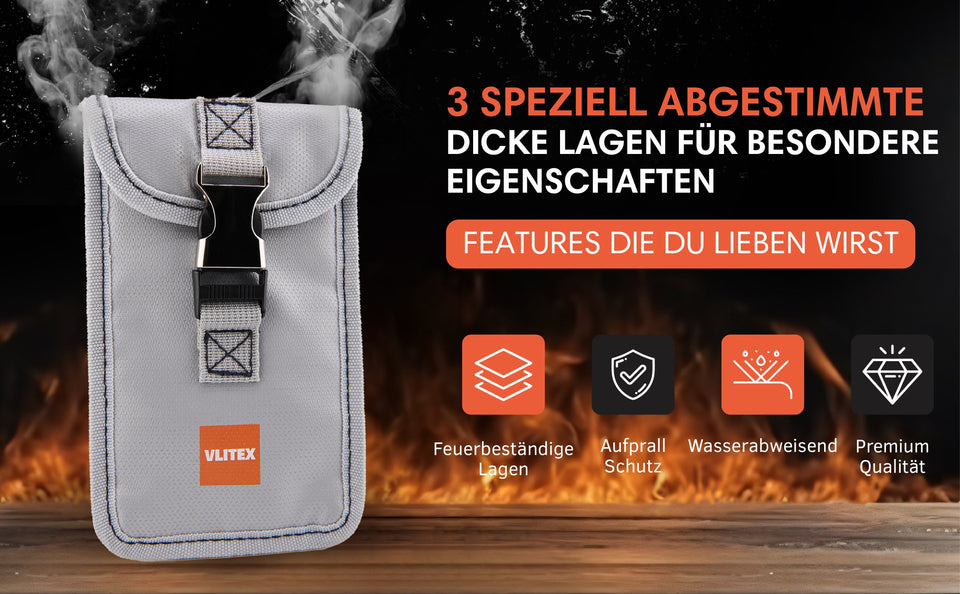 Vlitex S Brandbegrenzungstasche, Anwendungs-Banner für E-Werkzeug-Sicherung