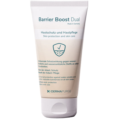 BarrierBoost Dual 100 ml Tube für den Hautschutz von Einsatzkräften, freigestellt vor weißem Hintergrund