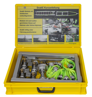 Feuerwehr -Modulares Löschsystem – Unterbodenkühlung – LiOn-Akku – Akkukühlung – 4 Düsenmodule – Faltbarer Rahmen – Eurobox - Sonderlöschgerät - Made in Germany