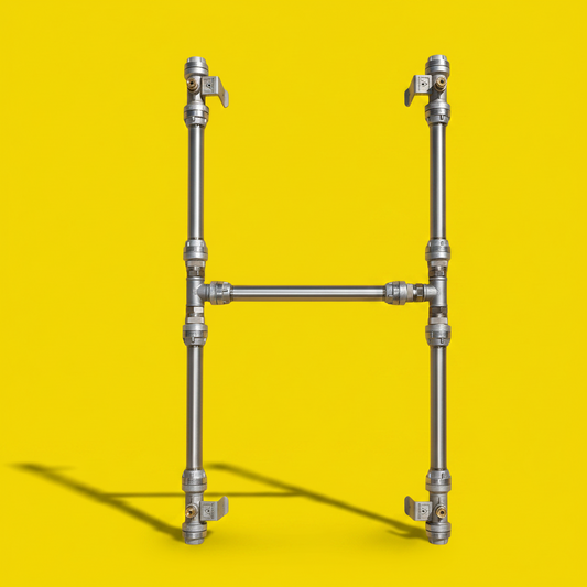 Auf dem Bild ist das freigestellte SnakE® Solid System zu sehen, welches dazu gedacht ist, unter Brandbegrenzungsdecken eine aktive Kühlung herbeizuführen. 

Das SnakE® Solid System basiert auf dem modularen Löschsystem SnakE® und verbindet die Düsenmodule über hitzebeständige V4A Rohrstücke.
