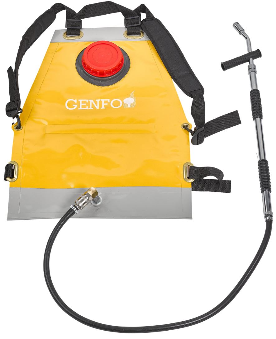 Löschrucksack GENFO Evo 20 l mit Messing-Handpumpe und Sprühdüse