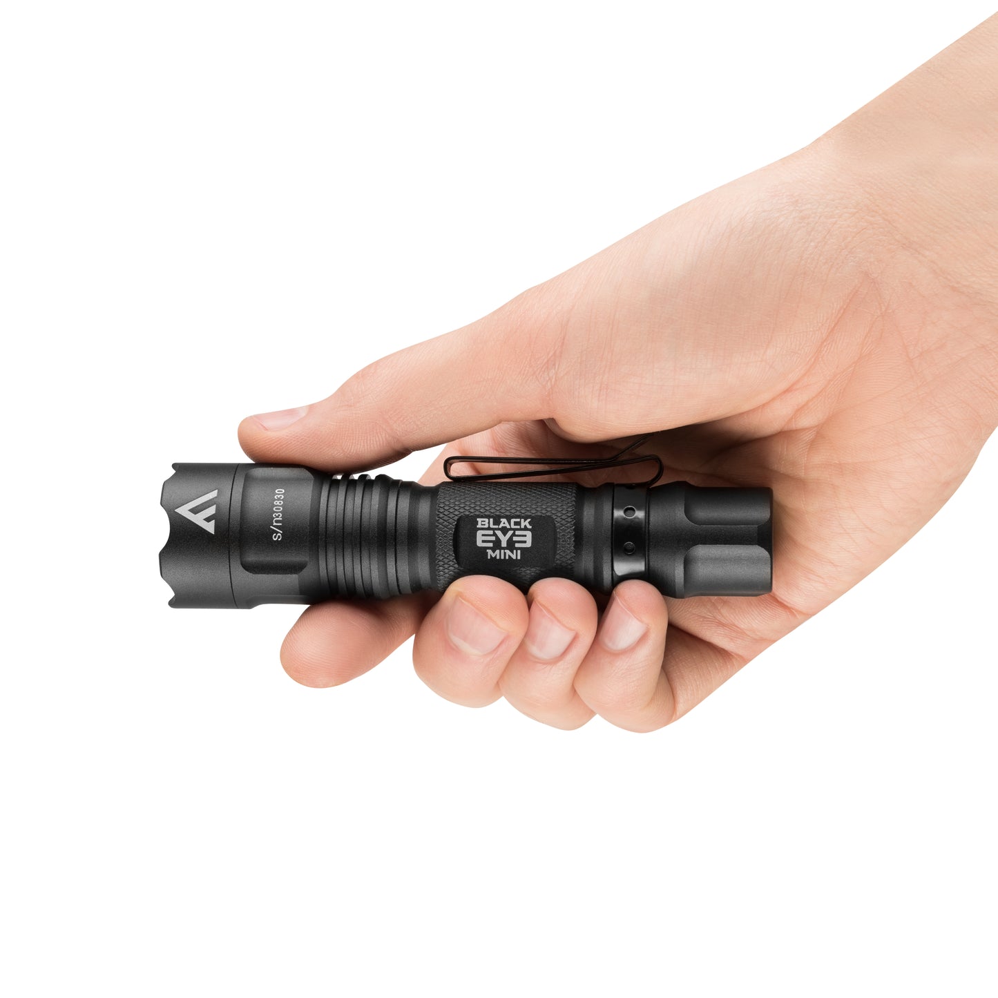 Mactronic Black Eye Mini Handtaschenlampe freigestellt – Produktfoto Nr. 5 auf weissem Hintergrund
