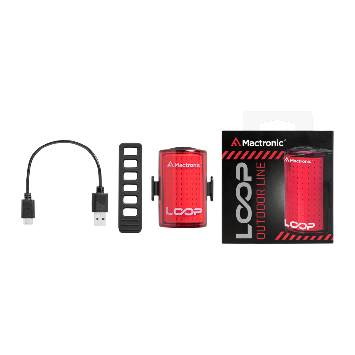 Mactronic Loop ABR0061 – Fahrrad-Rückleuchte mit COB-LED und 360°-Sichtbarkeit, 25 lm, IP44