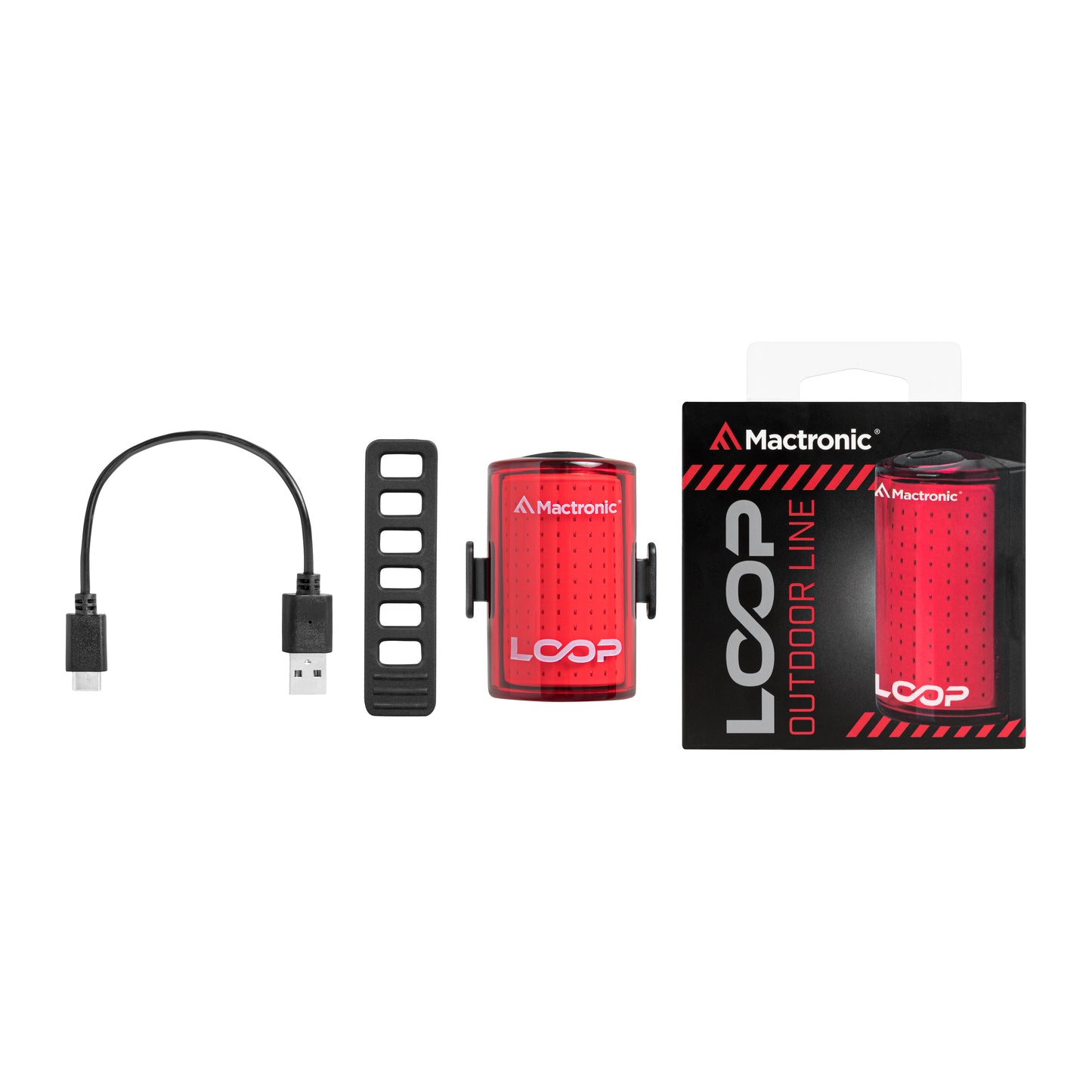 Mactronic Loop ABR0061 – Fahrrad-Rückleuchte mit COB-LED und 360°-Sichtbarkeit, 25 lm, IP44