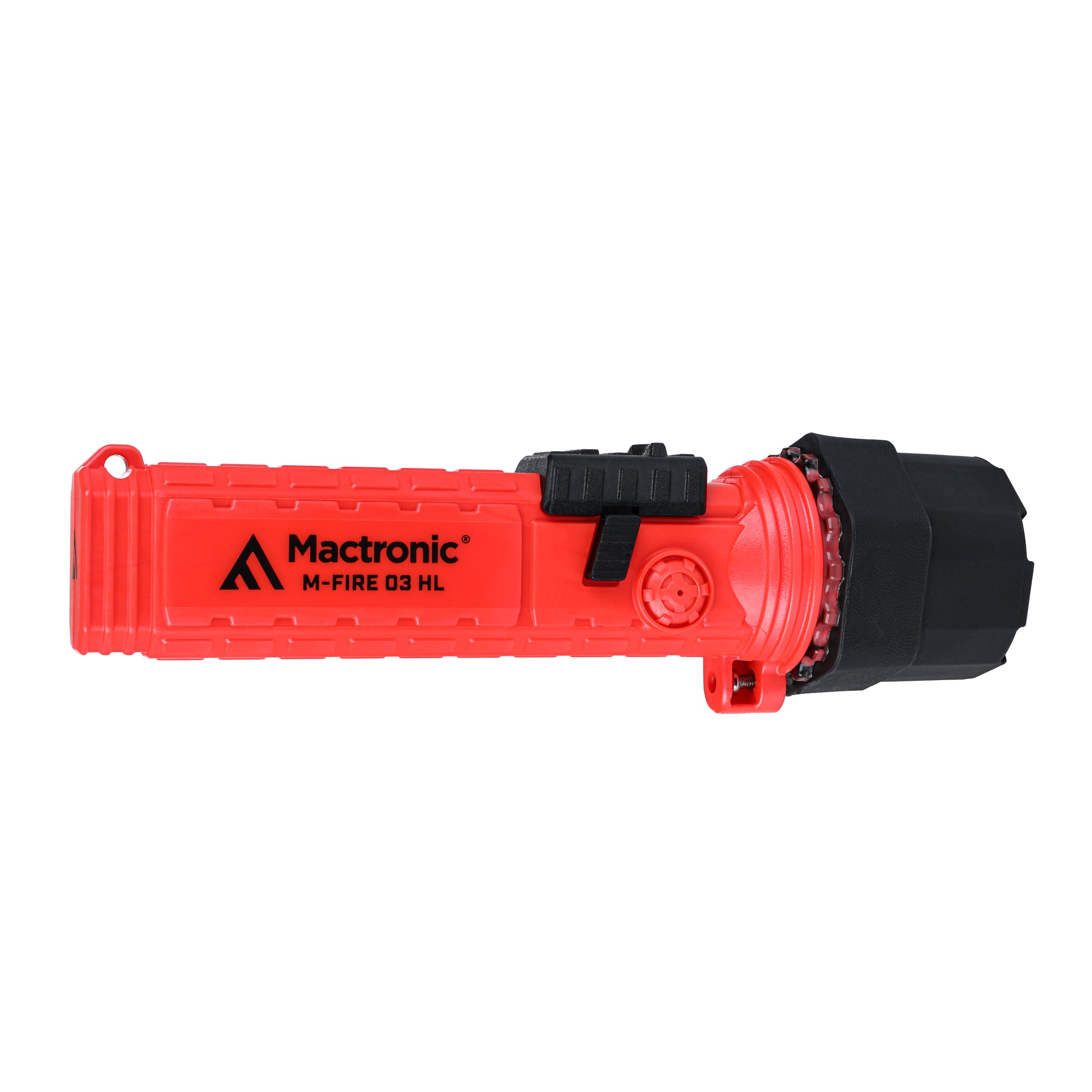 Mactronic M-FIRE 03 HL – ATEX-Taschenlampe | 400 lm | IPX7 | Zone 0 | Feuerwehr – Seitenansicht