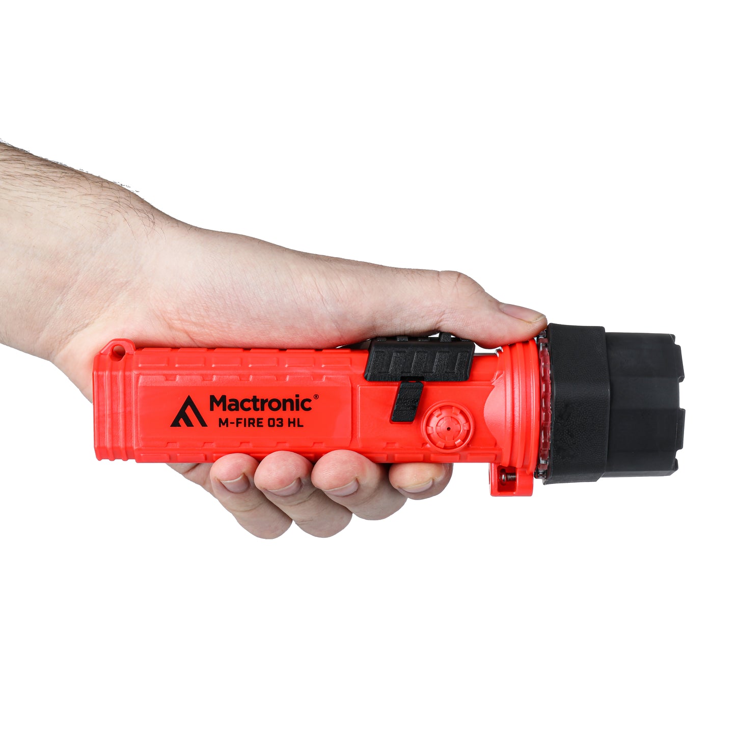 Mactronic M-FIRE 03 HL – ATEX-Taschenlampe | 400 lm | IPX7 | Zone 0 | Feuerwehr – Rückansicht