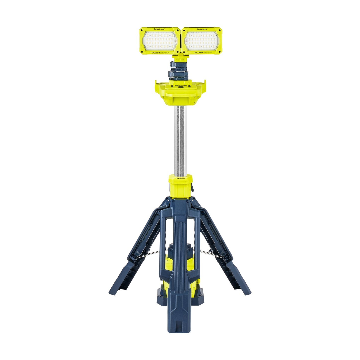 Mactronic Tower Beam – Portabler Stativ-Strahler | 12.000 lm | IP66 | Hybrid-Strom | 45 h – Seitenansicht