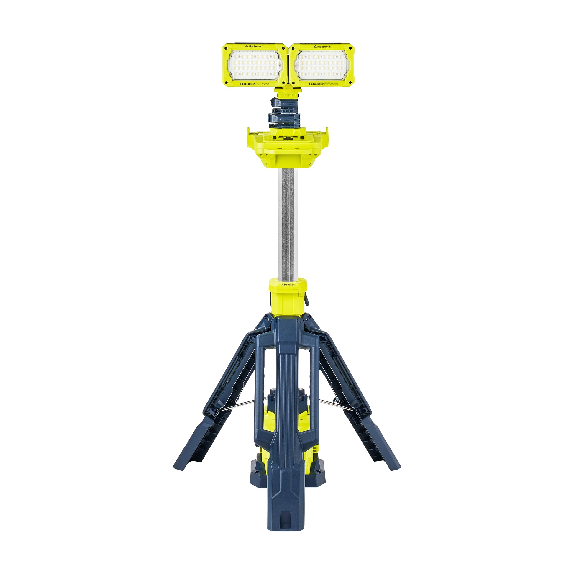 Mactronic Tower Beam – Portabler Stativ-Strahler | 12.000 lm | IP66 | Hybrid-Strom | 45 h – Seitenansicht