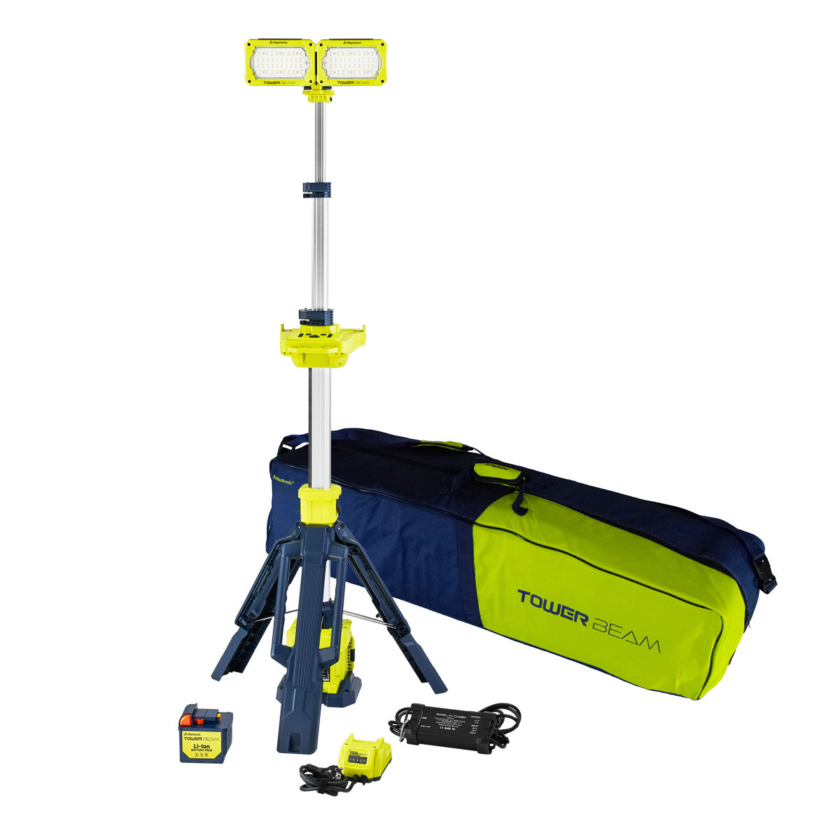 Mactronic Tower Beam – Portabler Stativ-Strahler | 12.000 lm | IP66 | Hybrid-Strom | 45 h – Ansicht 6