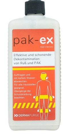 pak-ex Die Nr. 1 gegen krebserregende PAK auf der Haut - pak-ex 500ml Einsatzflasche PAK-Abbau