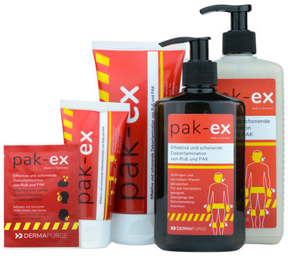 pak-ex Die Nr. 1 gegen krebserregende PAK auf der Haut - pak-ex Produktpalette Übersicht