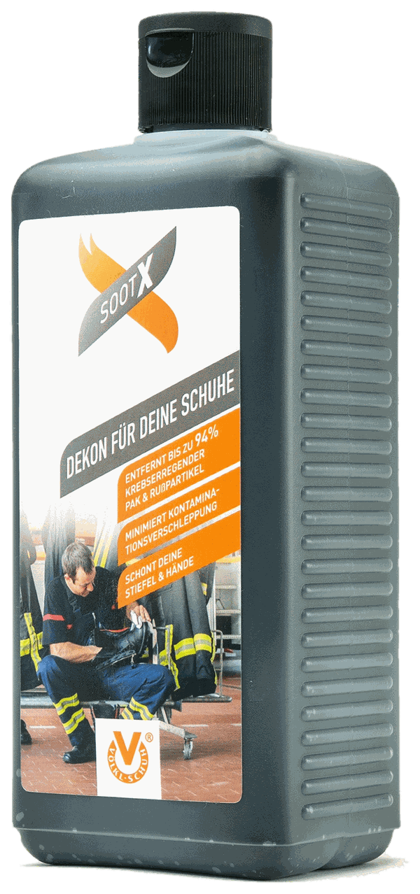 Soot-X 500-ml-EURO-Flasche: Dekon für Deine Schuhe, entfernt bis zu 94 % krebserregender PAK und Rußpartikel